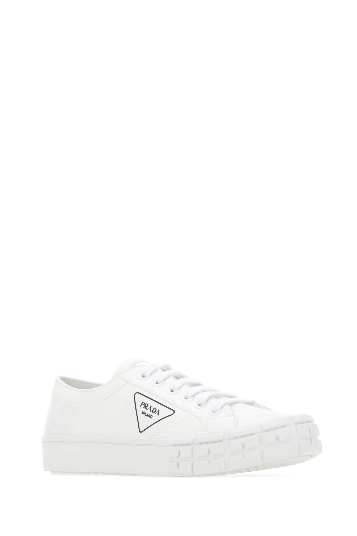 White Gabardine Wheel Sneakers F0009