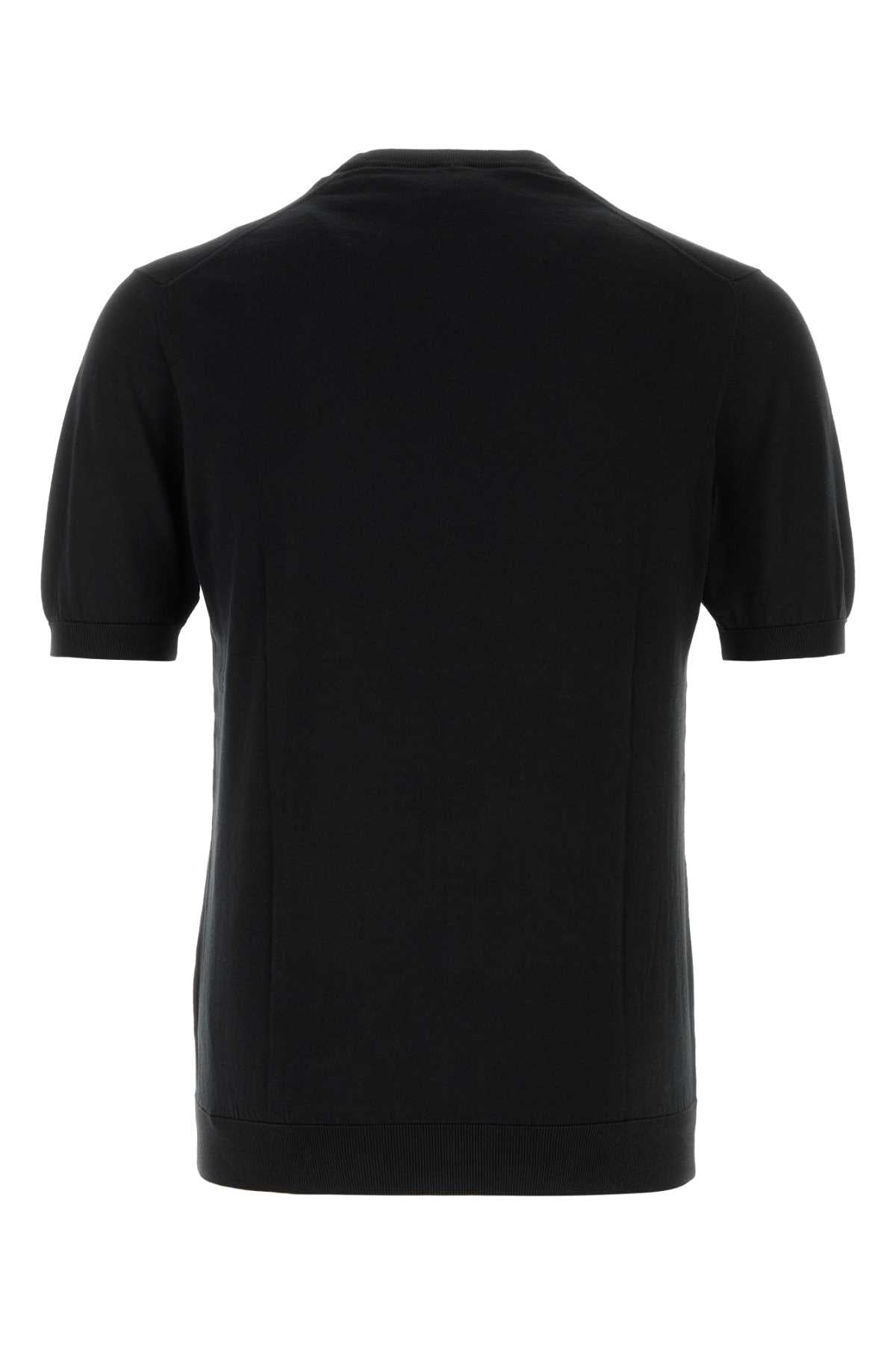 Black Cotton Sweater Nero Exterior: Maglieria