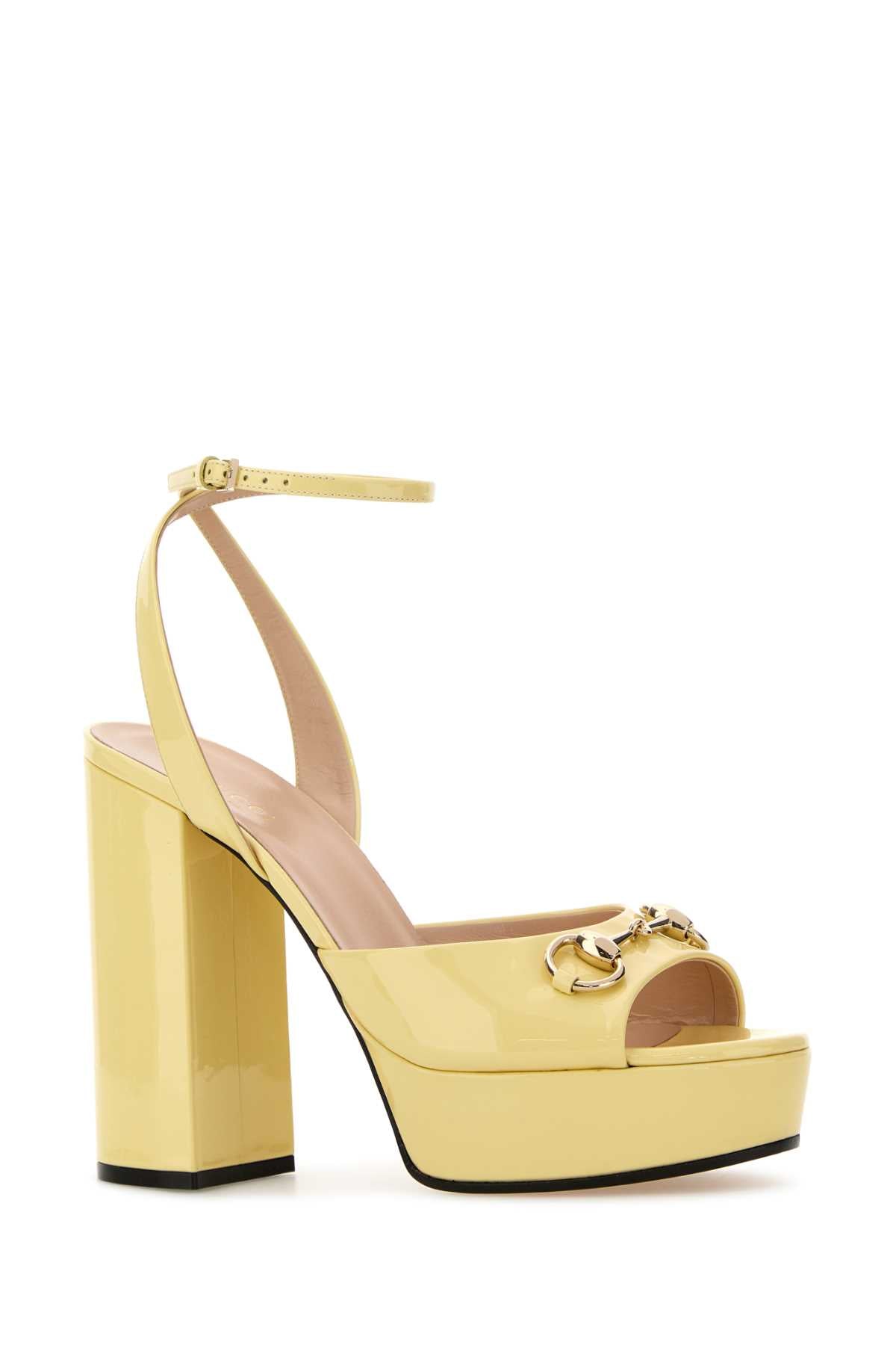 Yellow Leather Sandals Daylightyellow Calf Skin Sandali