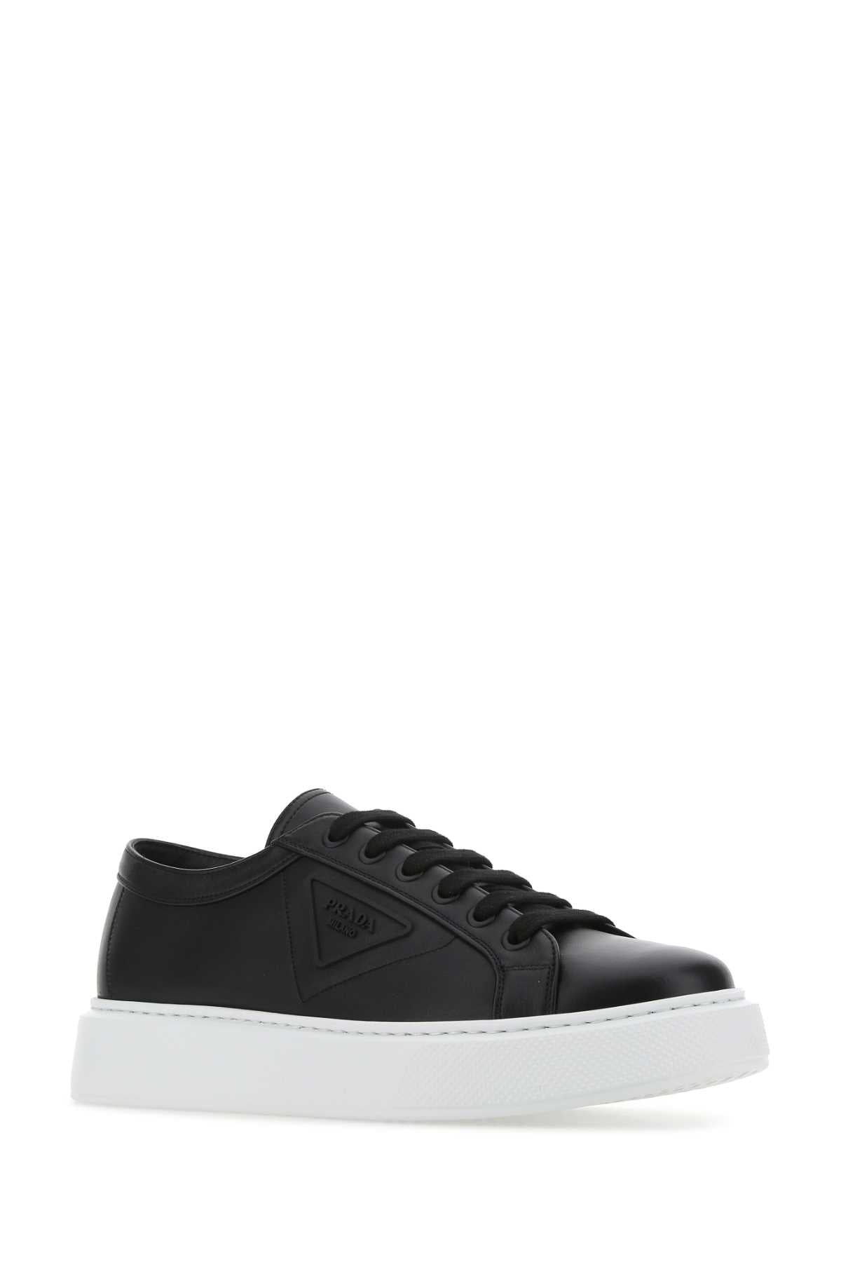 Black Leather Sneakers F0632