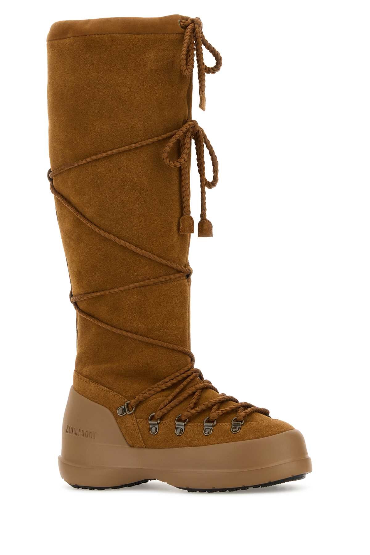 Camel Suede Luna Boots Cognac Stivali