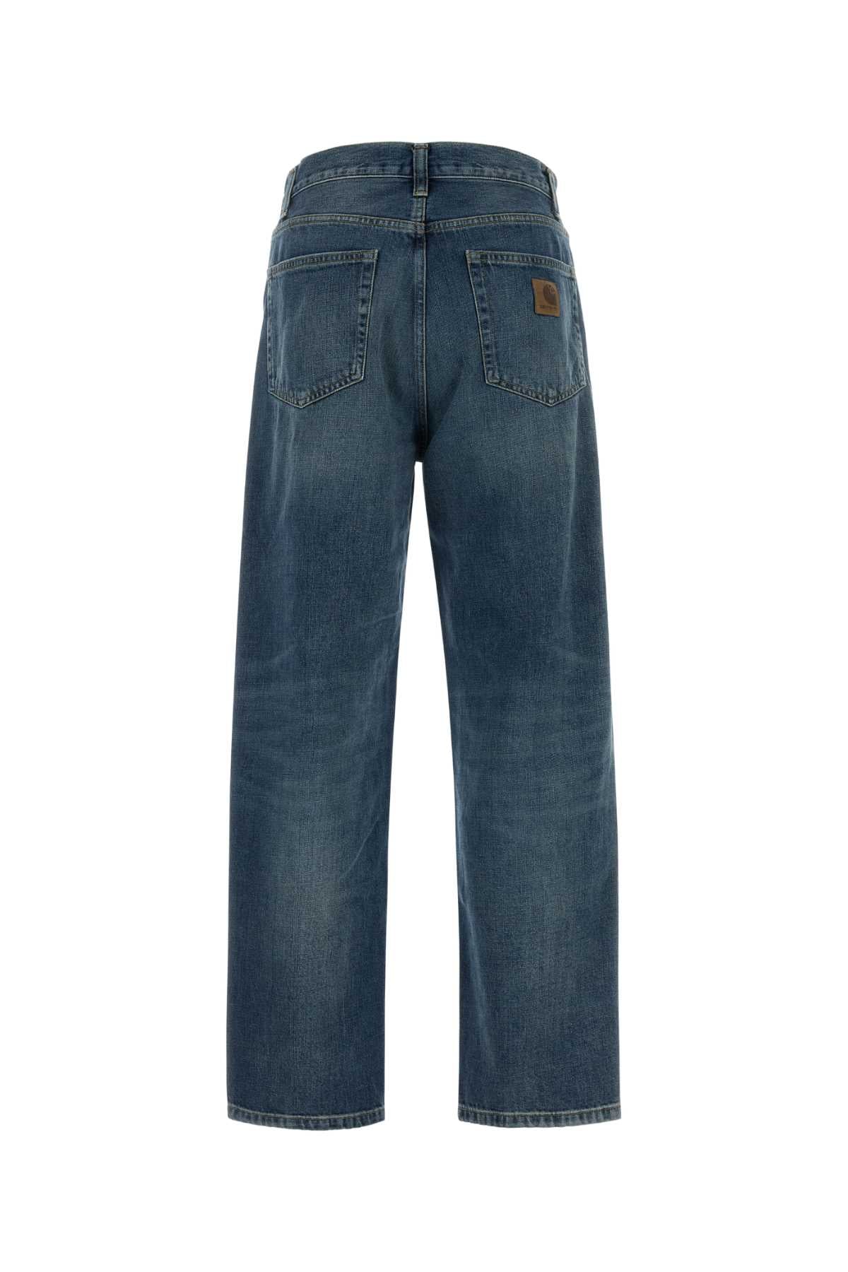 Bluedarkusedwash Exterior: Cotton Pantaloni