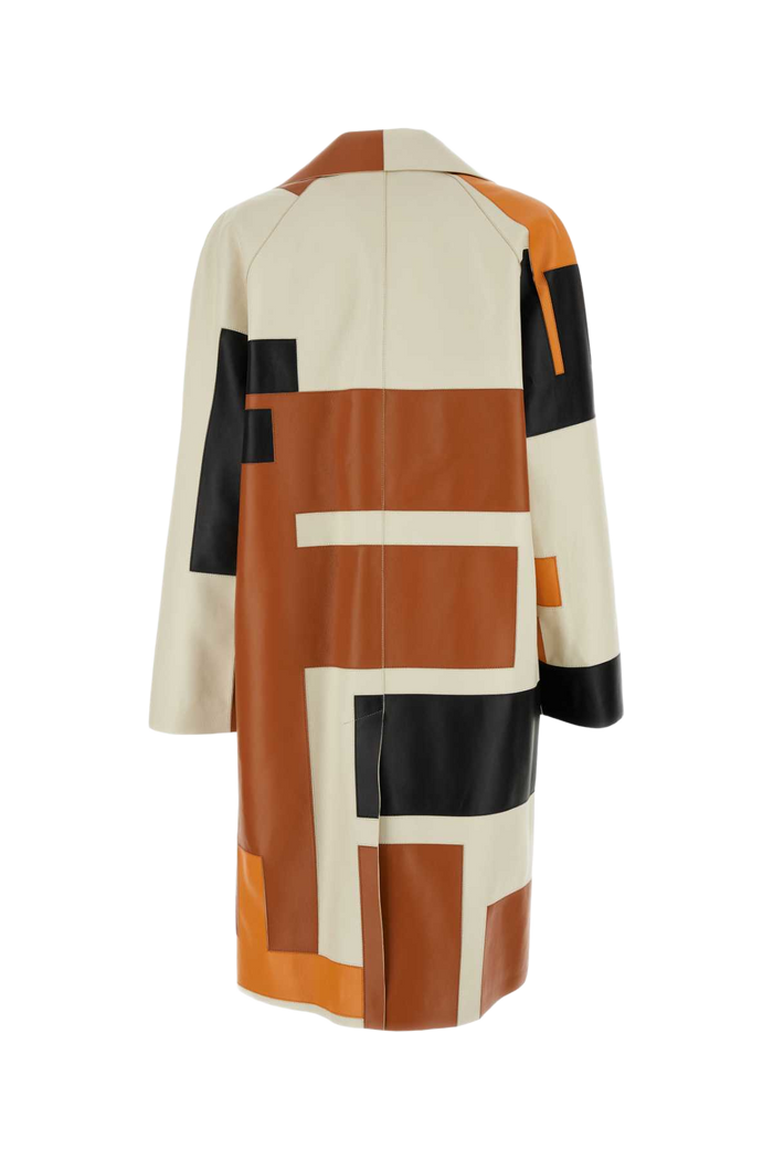 Multicolor Nappa Leather Overcoat Multimattone Exterior: Lamb Lining: Cupro Cappotti