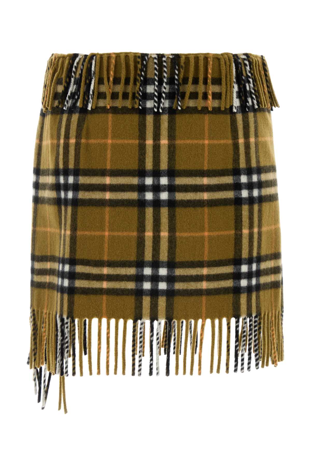 Embroidered Wool Blend Mini Skirt Oxide Gonne