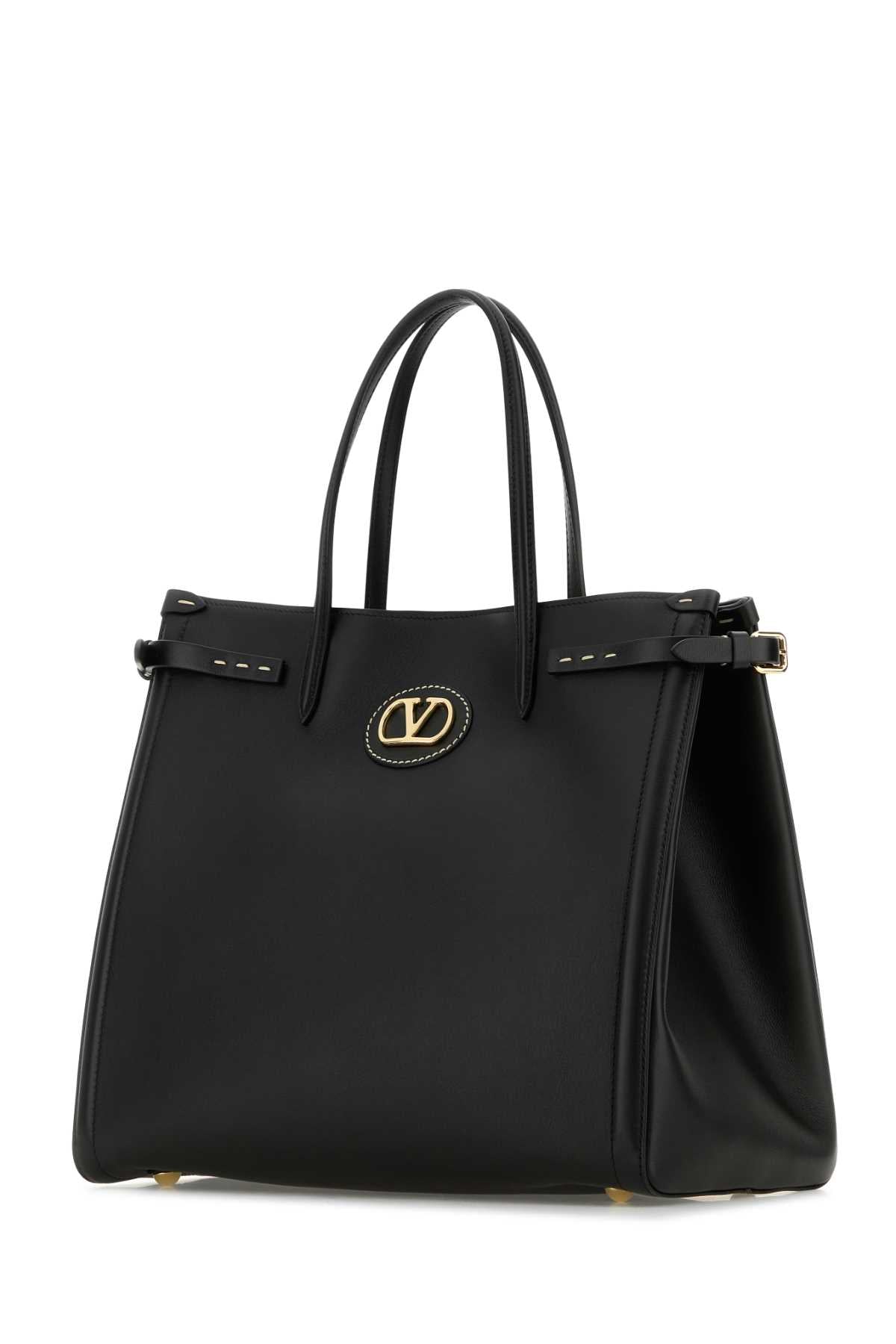 Black Leather Antibes Shopping Bag Nero Borse A Mano