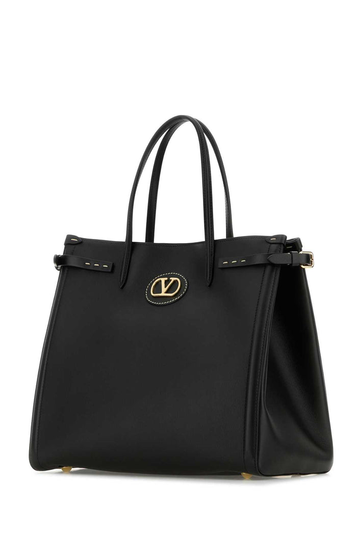 Black Leather Antibes Shopping Bag Nero Borse A Mano