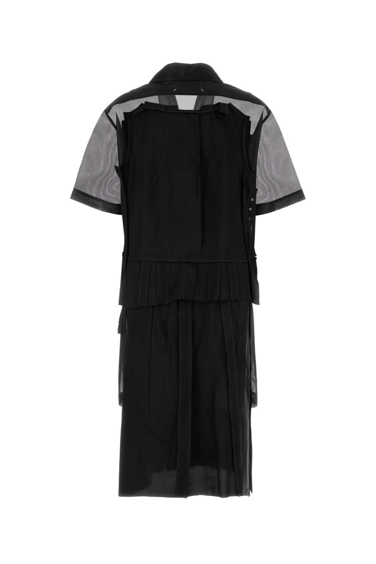 Black Mesh Shirt Dress Blackandblack Exterior: Polyester Viscose Abiti