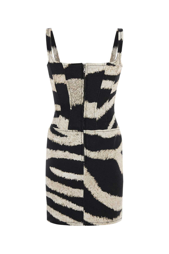 Printed Denim Mini Dress 99 Exterior: Cotton Abiti