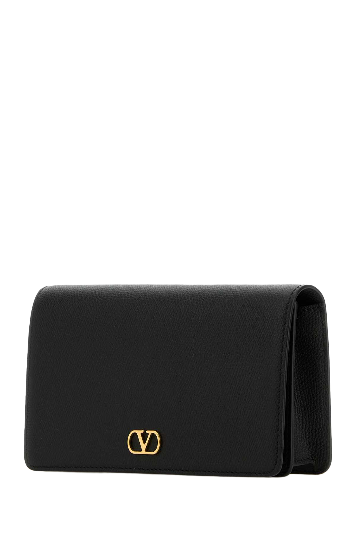 Black Leather Vlogo Signature Clutch Nero Calf - Bos Taurus