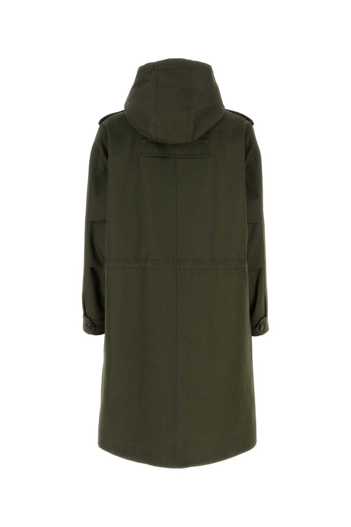 Army Green Cotton Trench Coat Exterior
