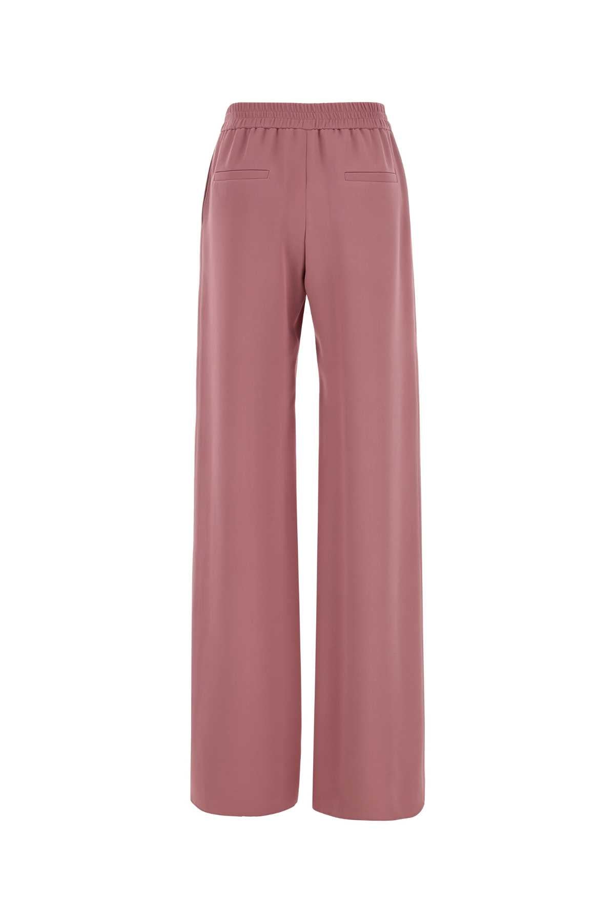 Antiqued Pink Silk Wide-Leg Pant Sandyrose Pantaloni