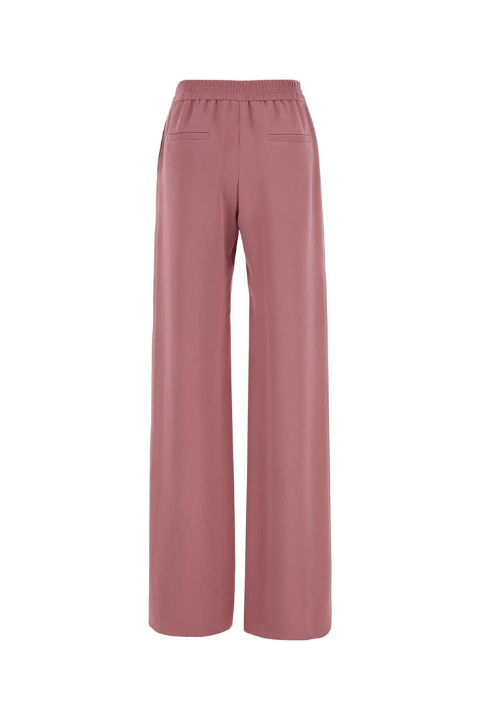 Antiqued Pink Silk Wide-Leg Pant Sandyrose Pantaloni