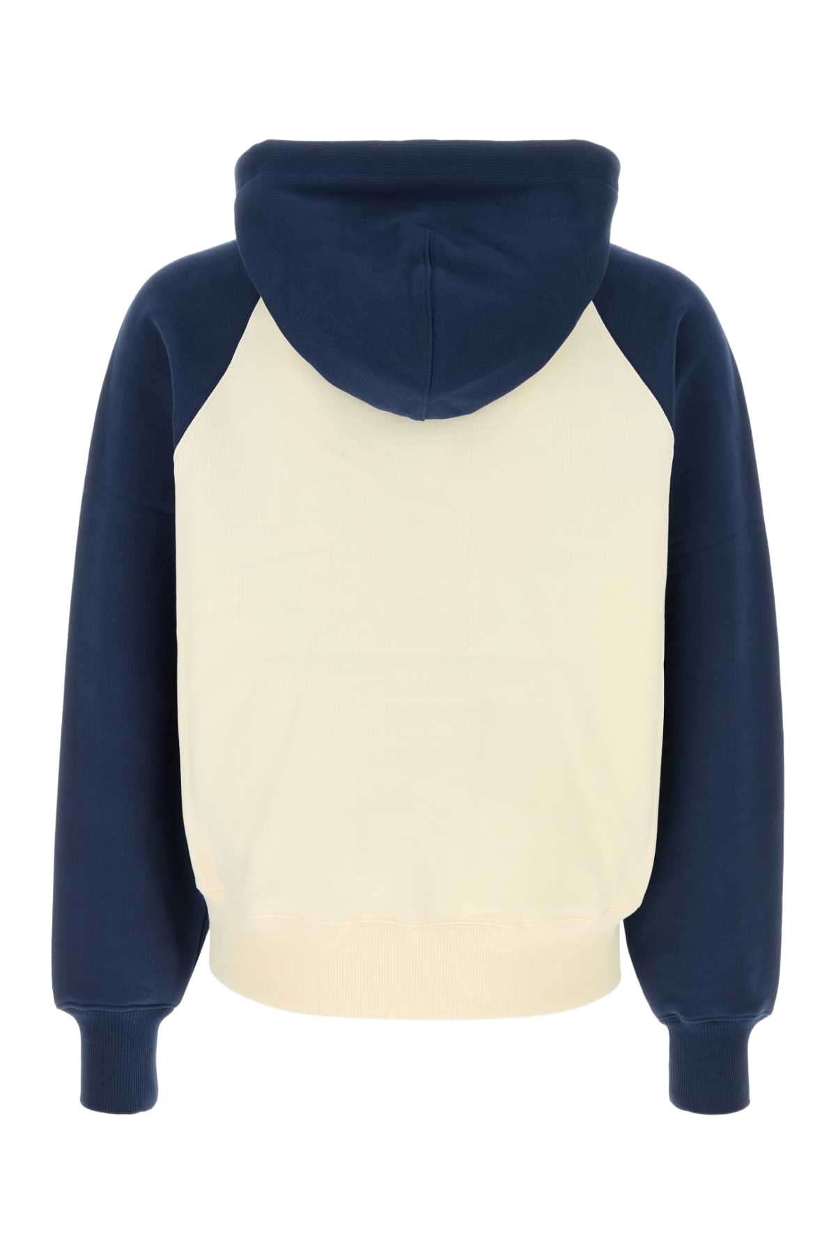 Two-Tone Cotton Sweatshirt Blanccremeencre Exterior: Felpe