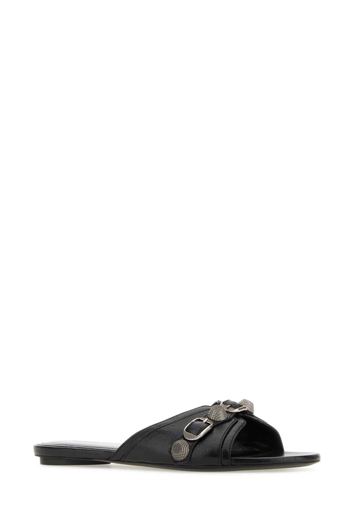 Black Leather Slippers Blackagednikel