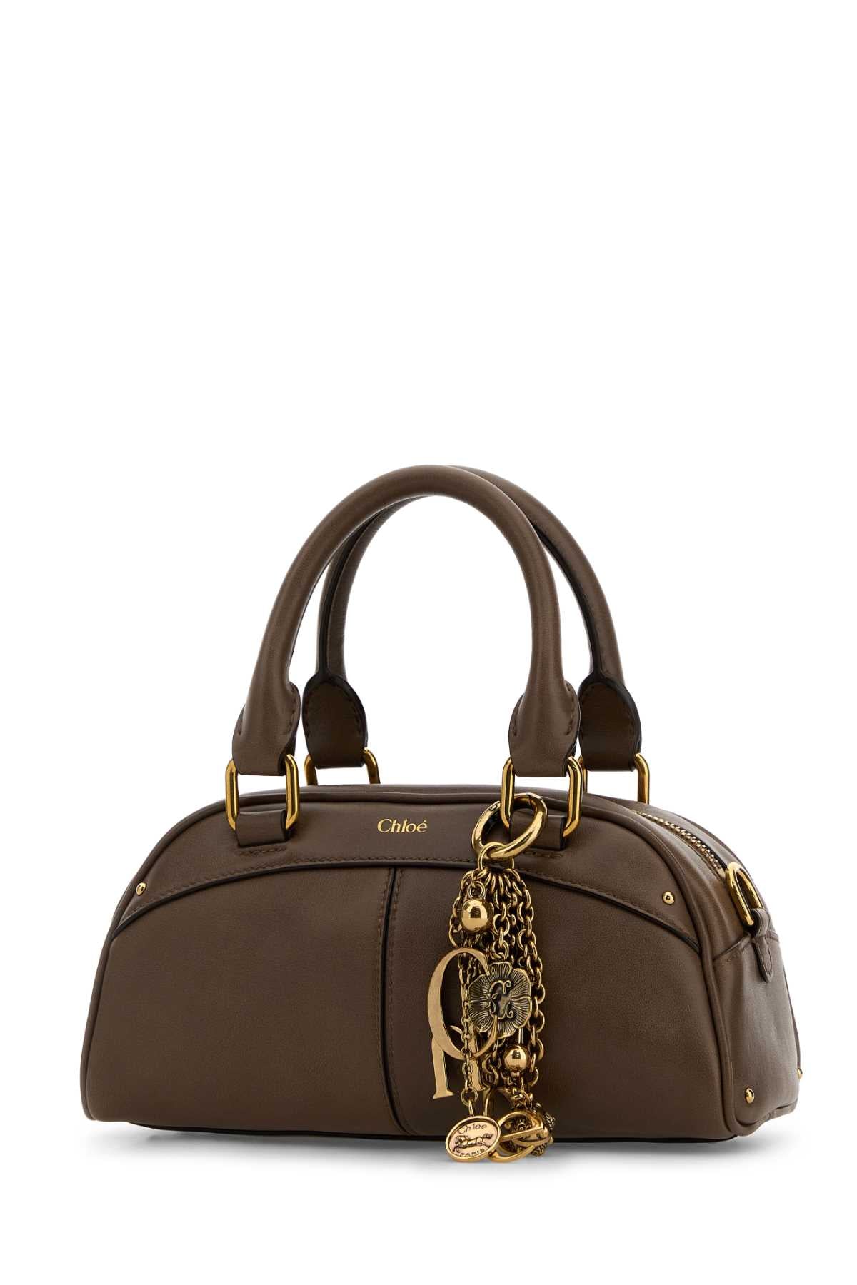 Mud Leather Small Bowling Chloã© Handbag Deeptaupe Borse A Mano
