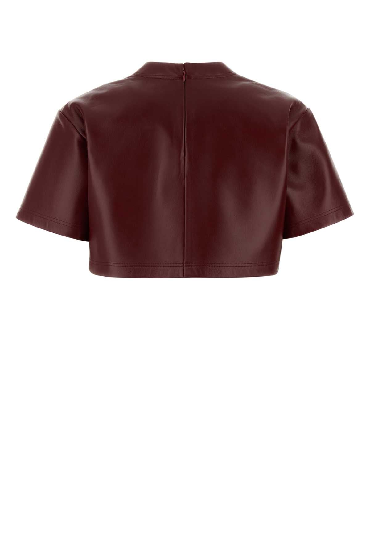 Burgundy L Lamb Leather T-shirt