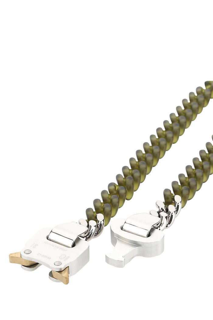Two-Tone Nylon And Metal Necklace Grn0004 Exterior: Brass Collane