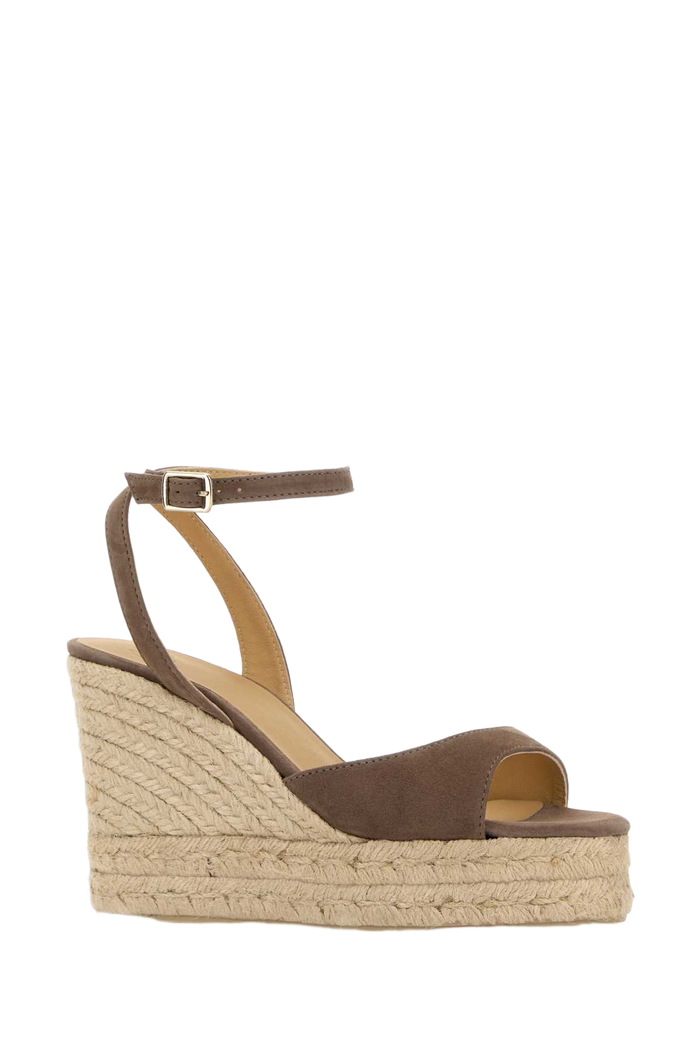 Mud Suede Brook Wedges Taupe Espadrillas