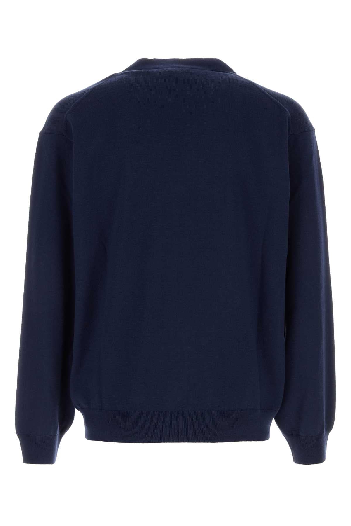 Navy Blue Wool Cardigan Navyblue Exterior: Maglieria