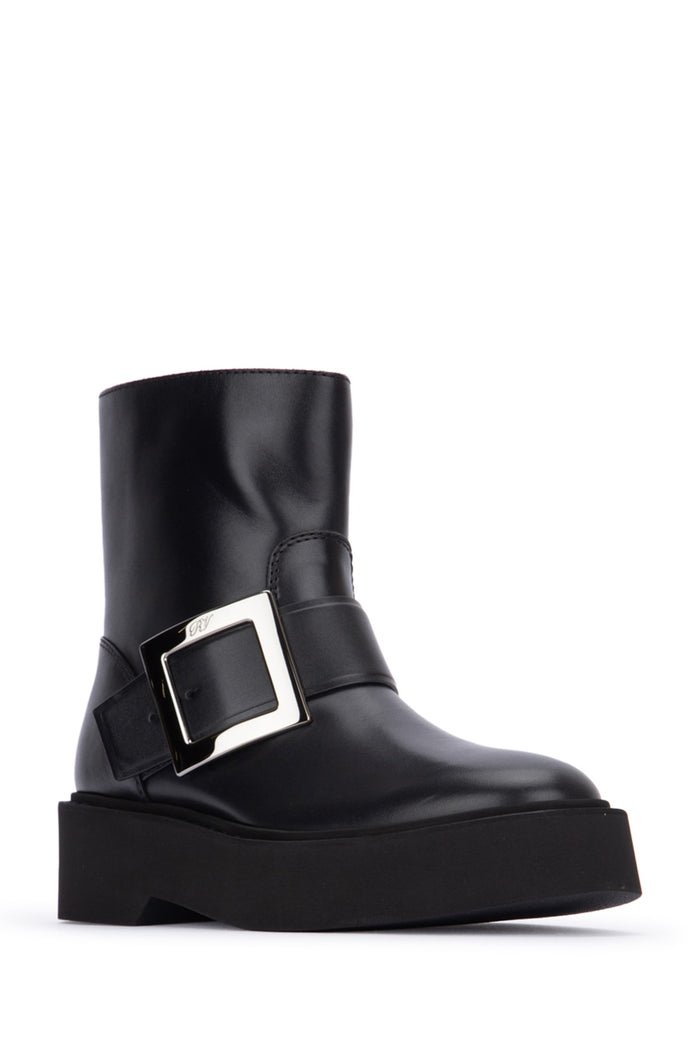 Viv Rangers High Met Bikers Bootie Nero Calfskin Fgl Stivali