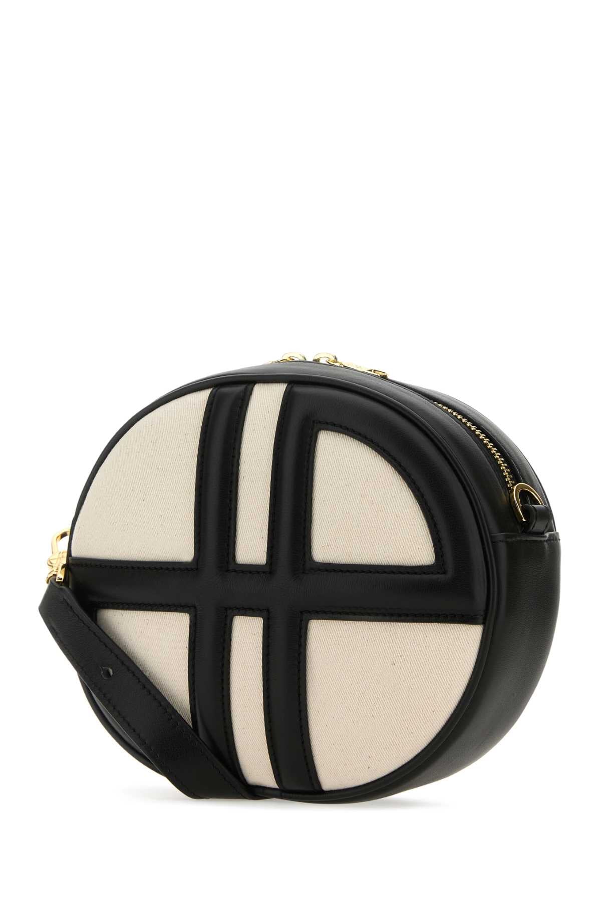 Two-Tone Denim And Leather Le Jp Shoulder Bag Canvasblack Borse A Tracolla