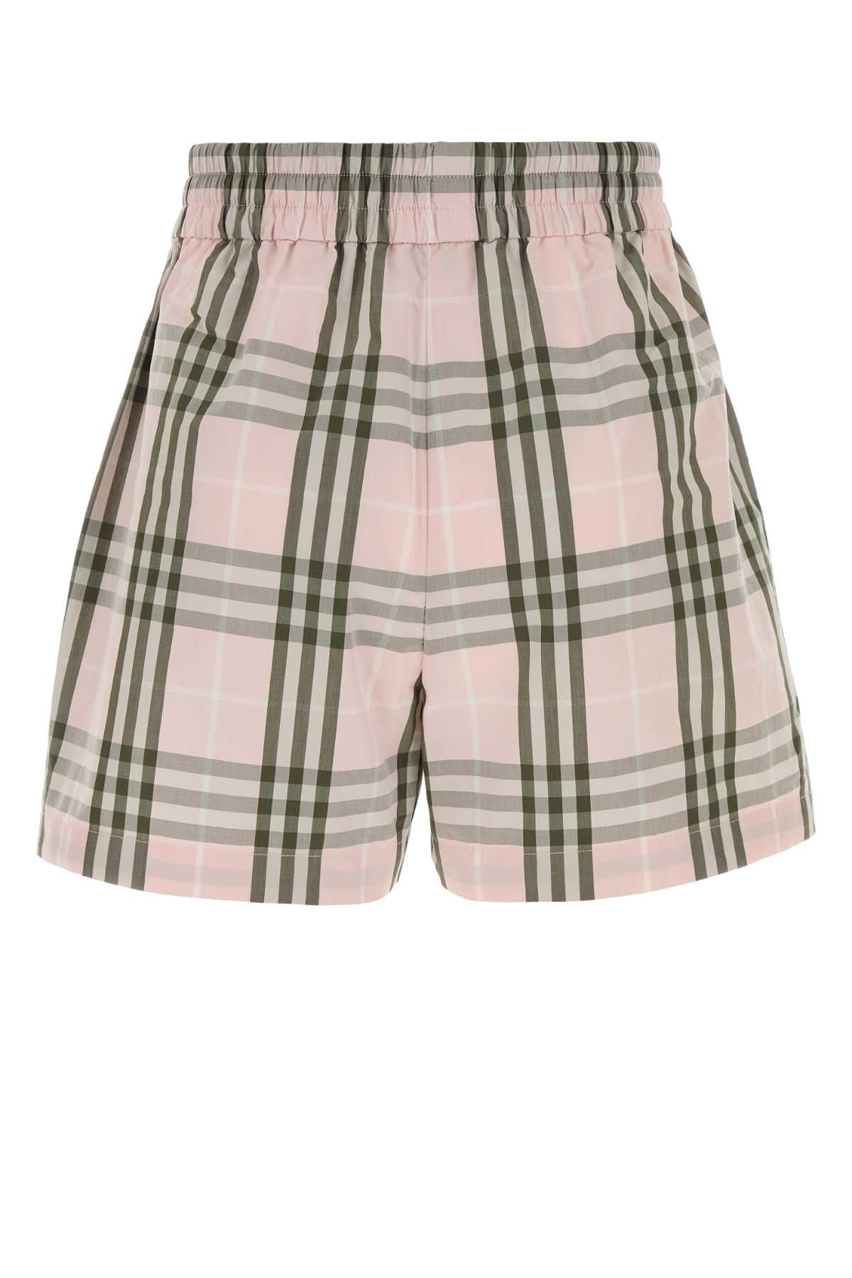 Embroidered Poplin Shorts Mallowpinkipcheck Cotton