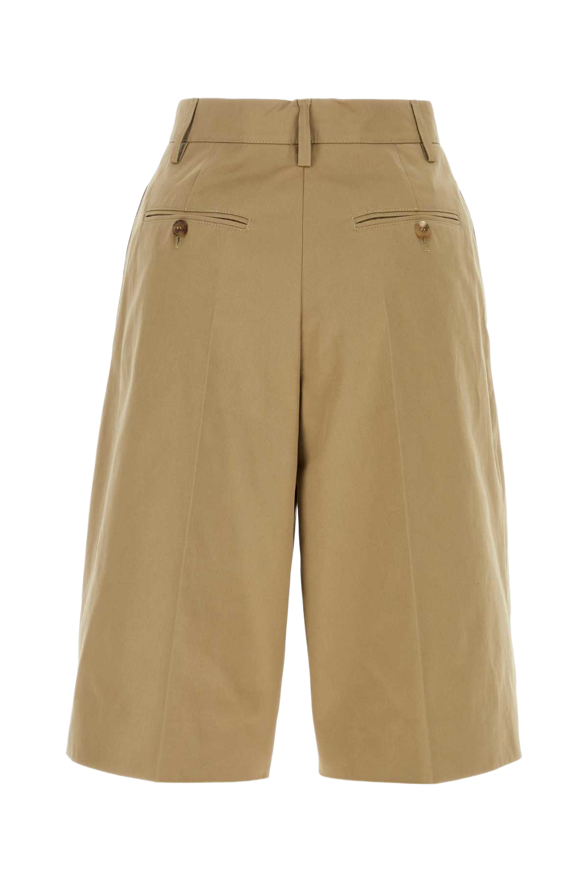 Beige Cotton Bermuda Shorts Kaki Exterior