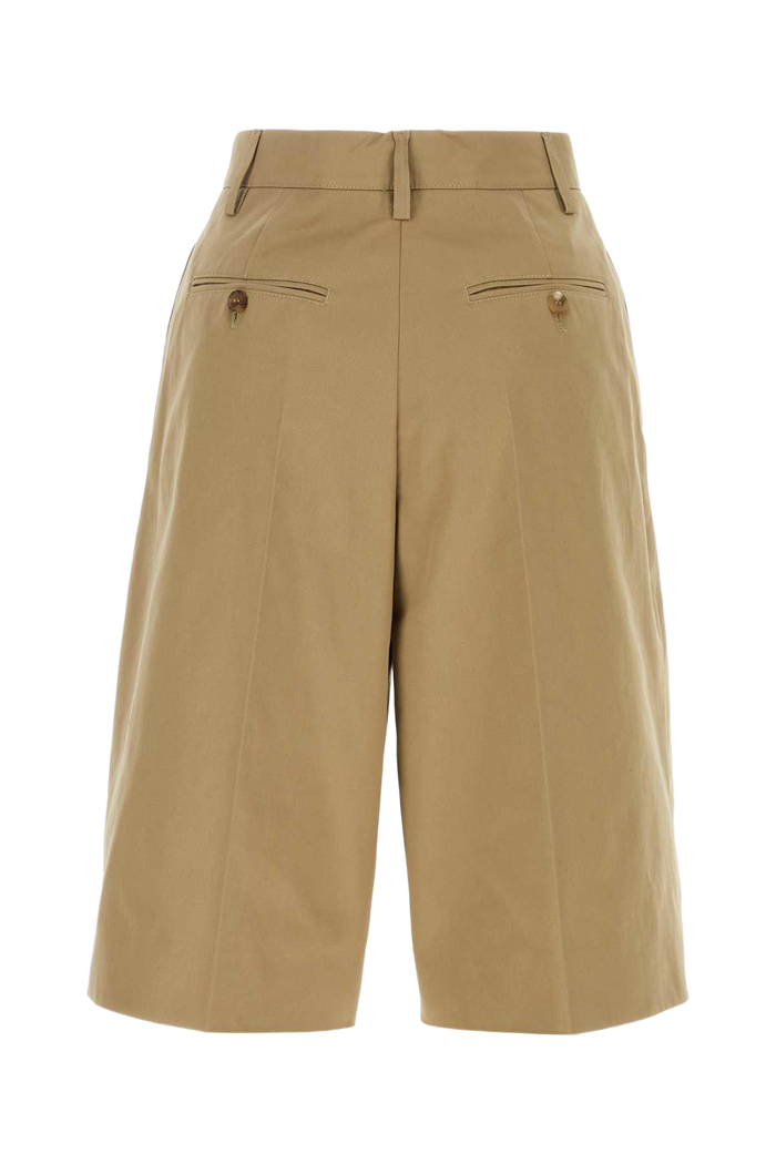 Beige Cotton Bermuda Shorts Kaki Exterior