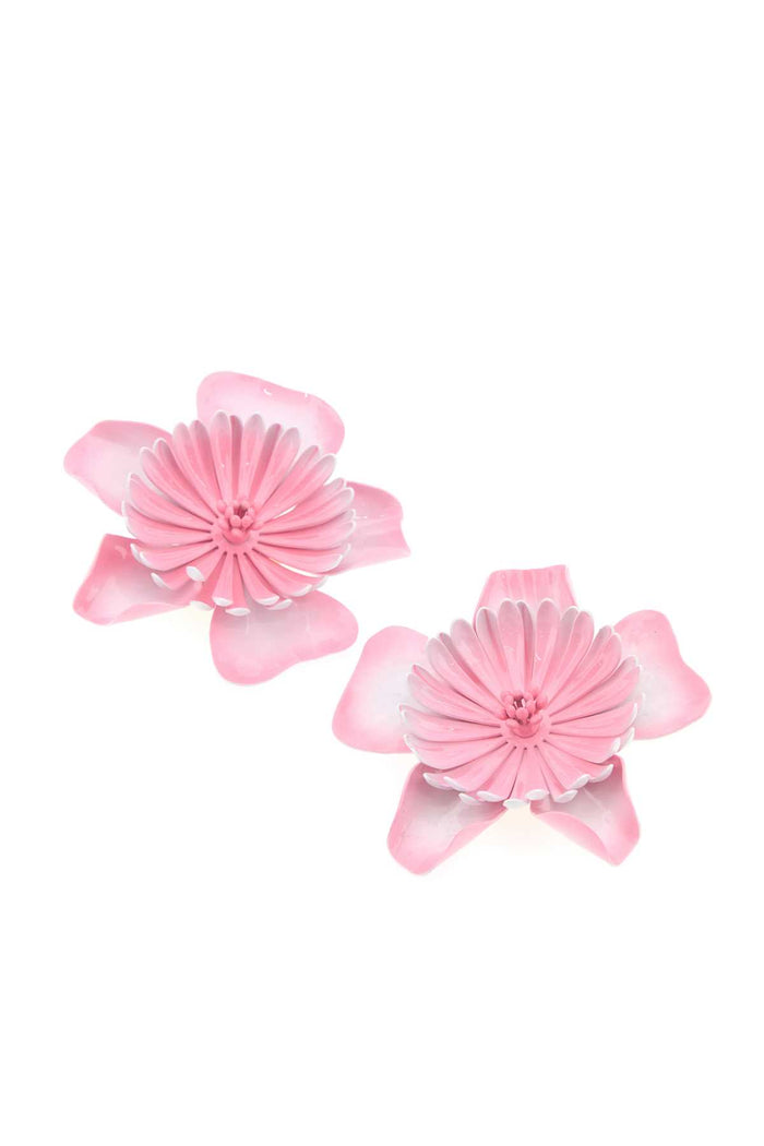 Pink Metal Chloã© Bloom Earrings Fuchsiapink Exterior: Orecchini