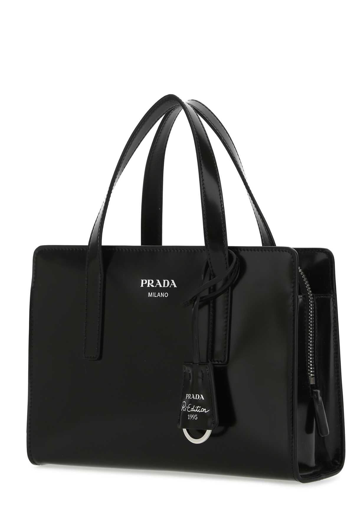 Black Leather Re-Edition 1995 Handbag F0002 Vitello Borse A Mano
