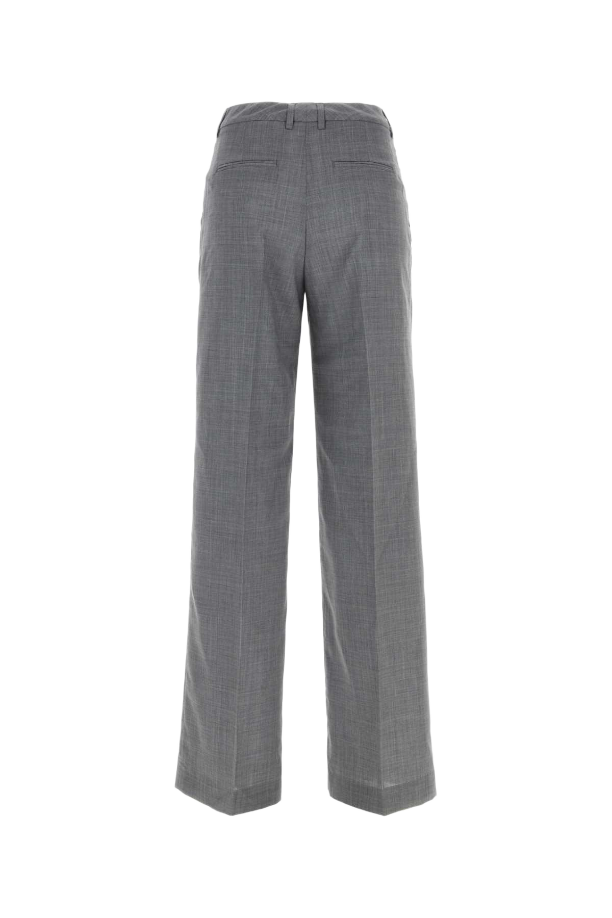 Grey Wool Lola Pant Grigio Exterior: Virgin Pantaloni