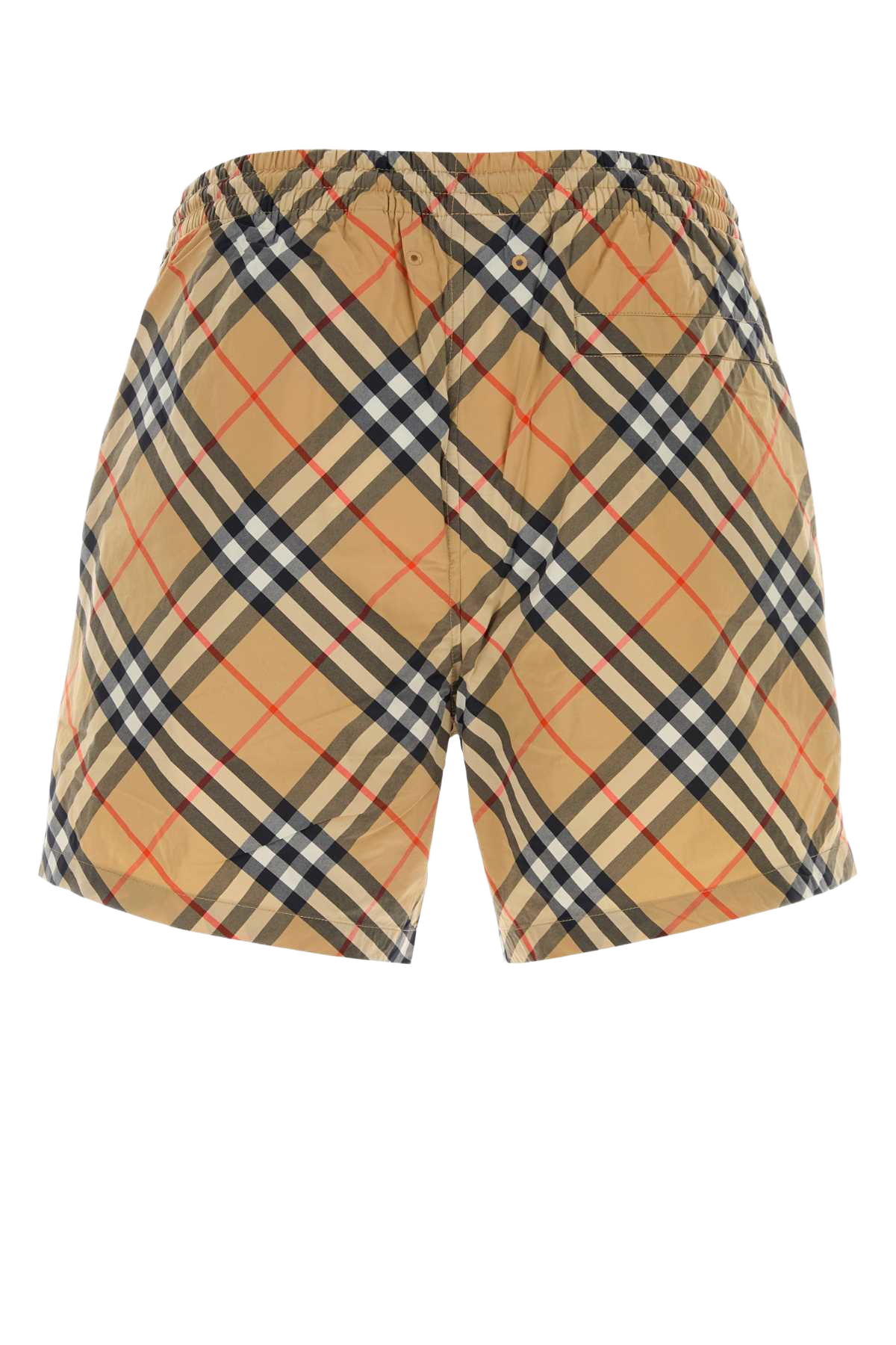 Embroidered Nylon Swimming Shorts Sandipcheck Polyamide (nylon) Costumi Da Bagno