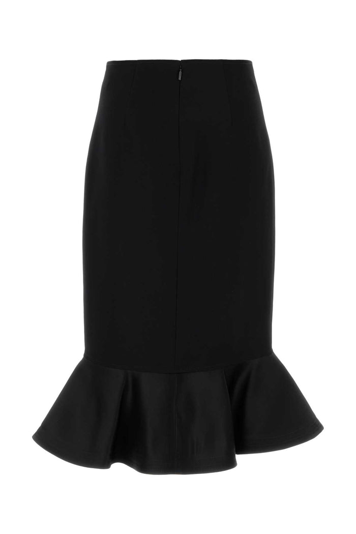 Black Wool Skirt Gonne