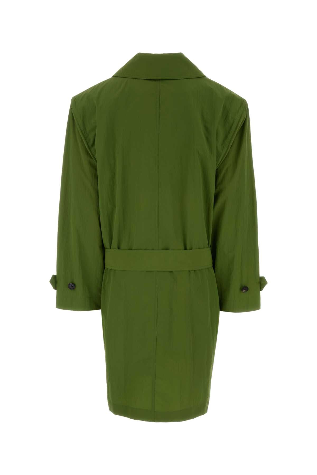 Green Nylon Trench Coat Vertprairie