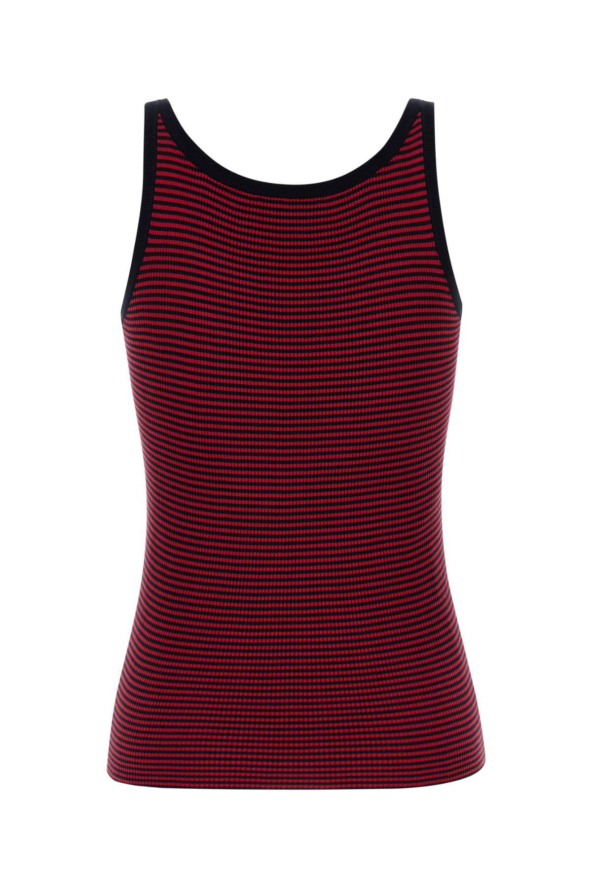 Embroidered Silk Tank Top Blu+rosso Exterior: Recycled Maglie
