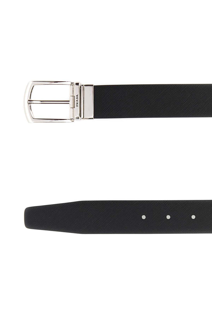 Black Leather Belt F0rd7 Cinture