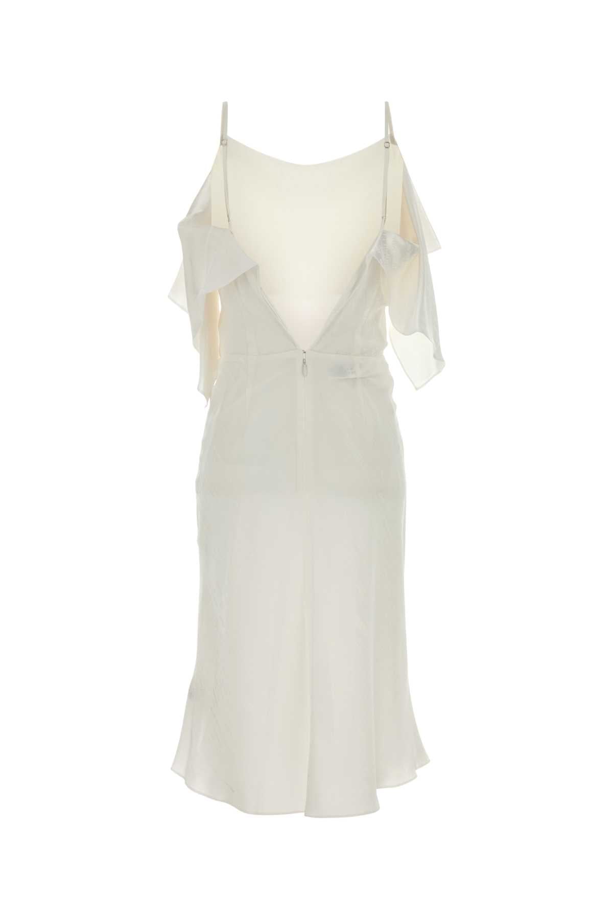 White Satin Dress Offwhite Exterior: Acetate Viscose Abiti