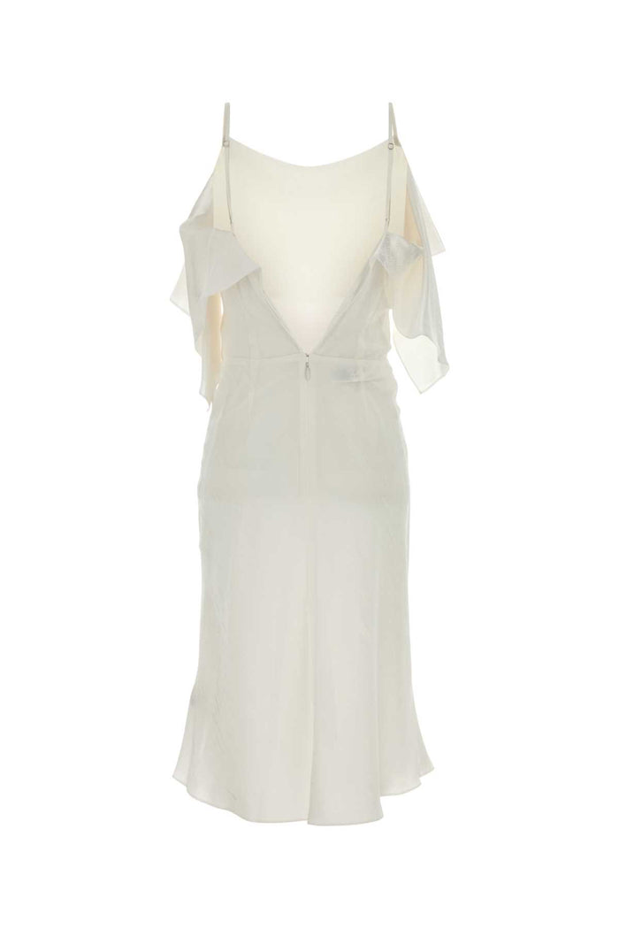 White Satin Dress Offwhite Exterior: Acetate Viscose Abiti