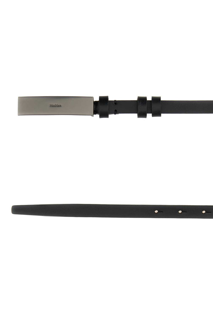 Black Leather Newplate15 Belt Nero Cinture