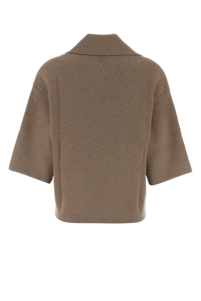 Cappuccino Cashmere Blend Polo Shirt Beige Exterior: Nylon