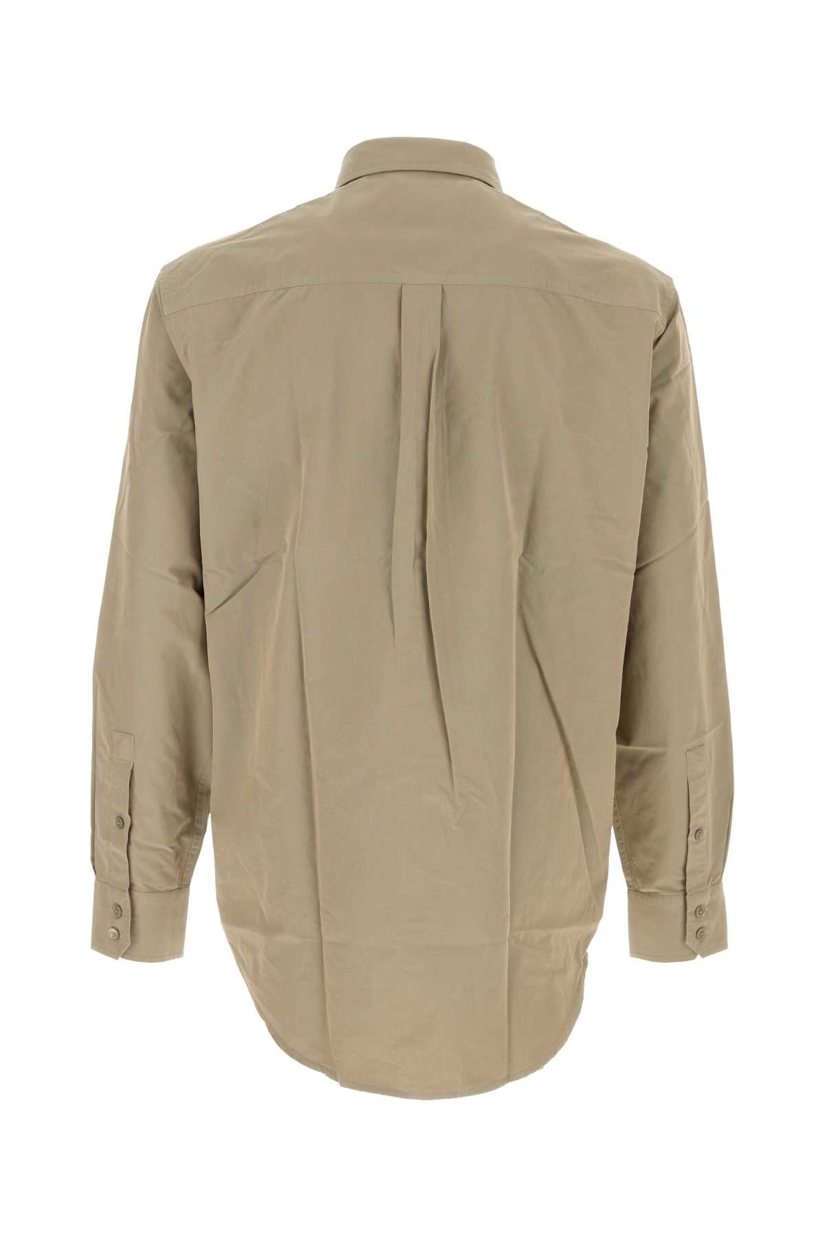 Khaki Poplin Shirt Drizzle Exterior: Cotton Camicie