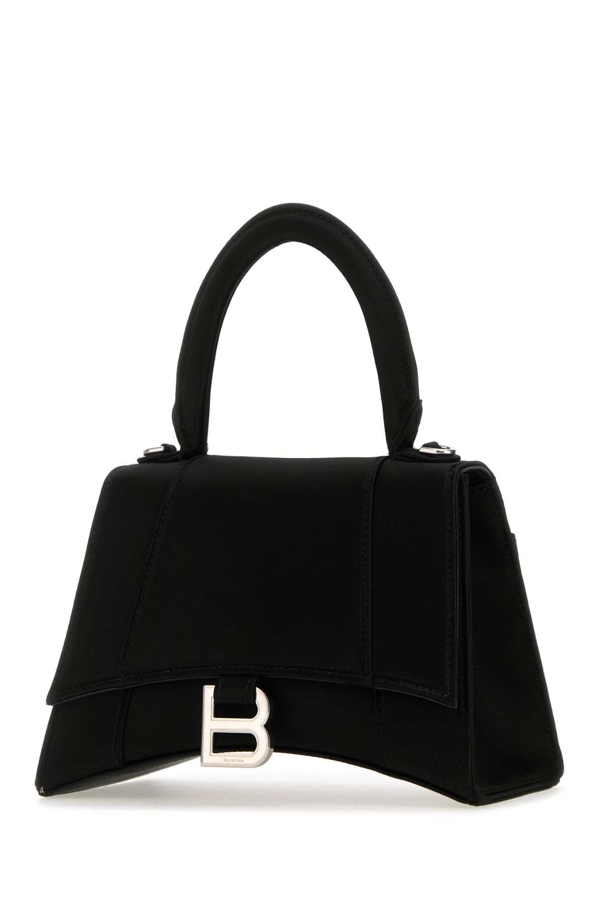 Black Satin Small Hourglass Handbag Borse A Mano