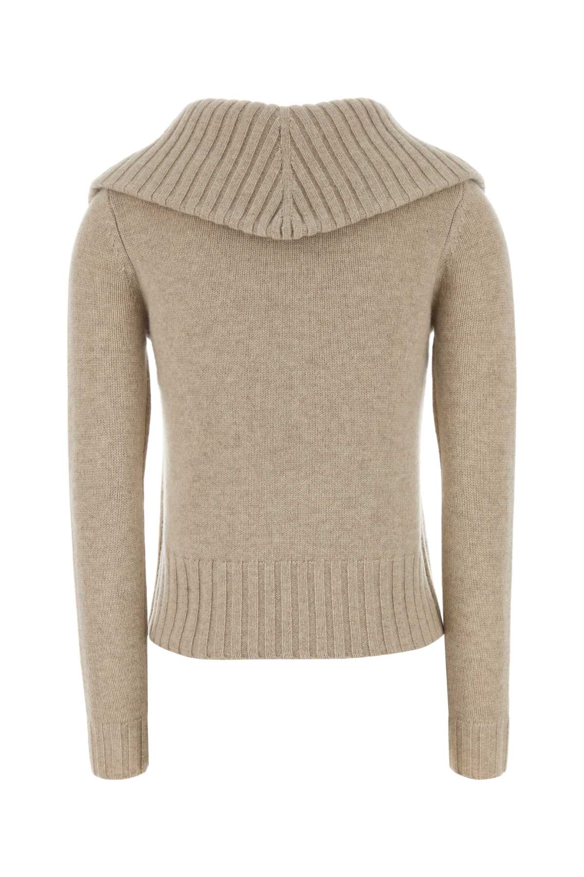 Beige Cashmere Sweater Beigemelange Exterior: Maglieria
