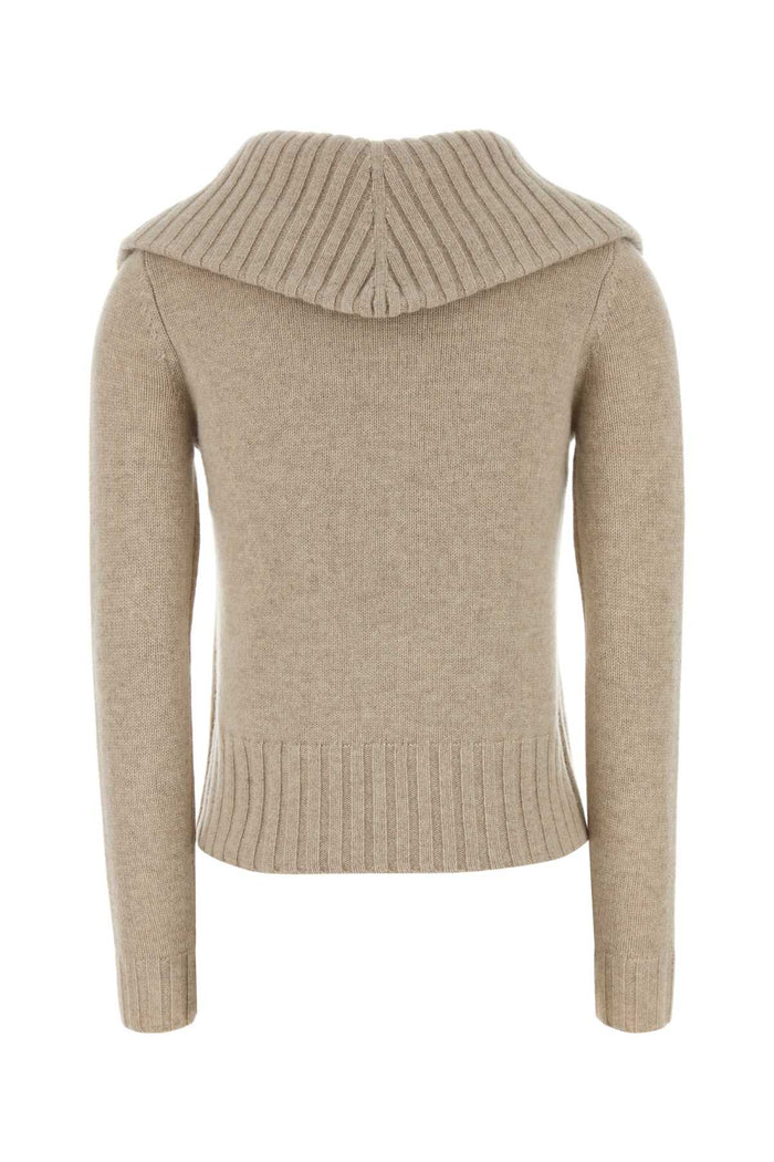 Beige Cashmere Sweater Beigemelange Exterior: Maglieria