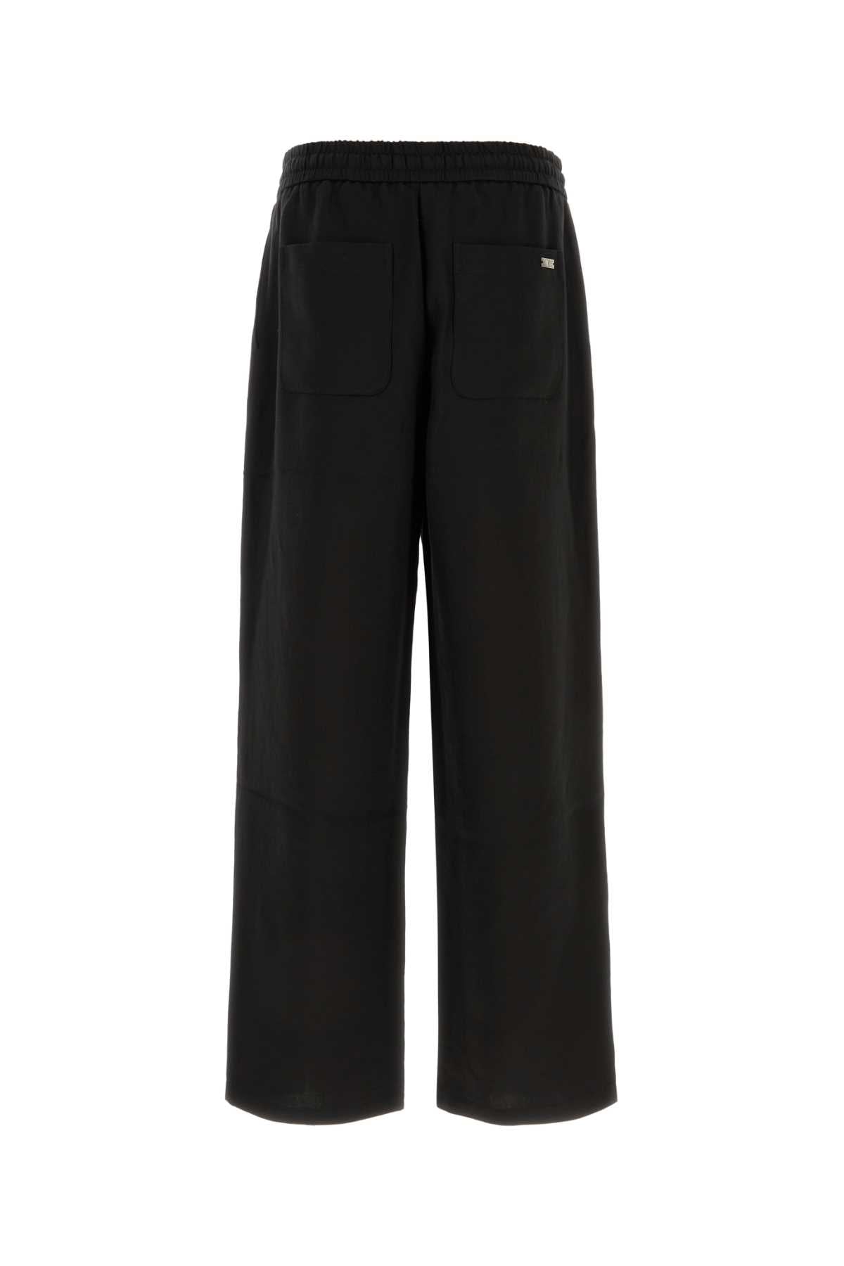 Noir Exterior: Viscose Linen Pantaloni