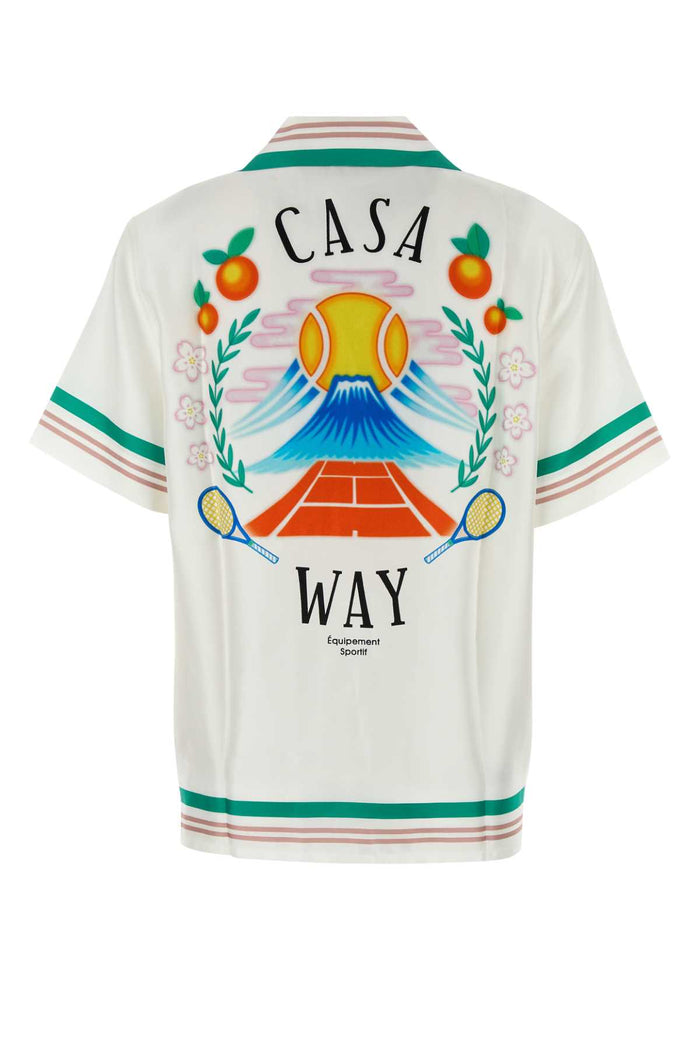 White Satin Shirt Casaway Main: Silk Camicie