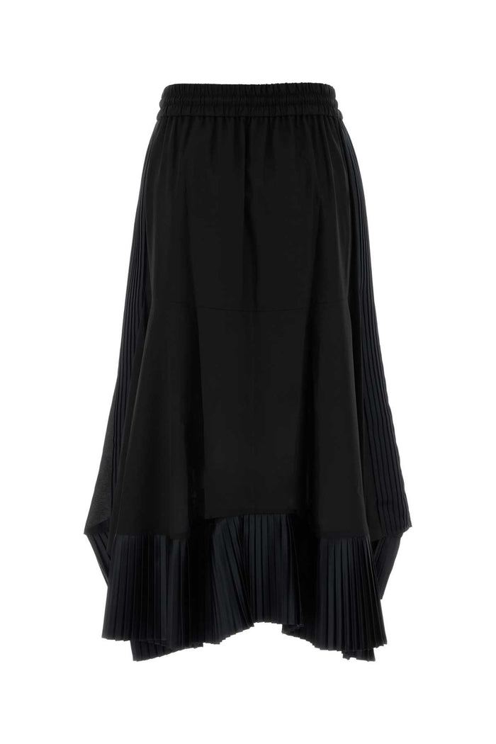 Black Cotton Skirt Gonne