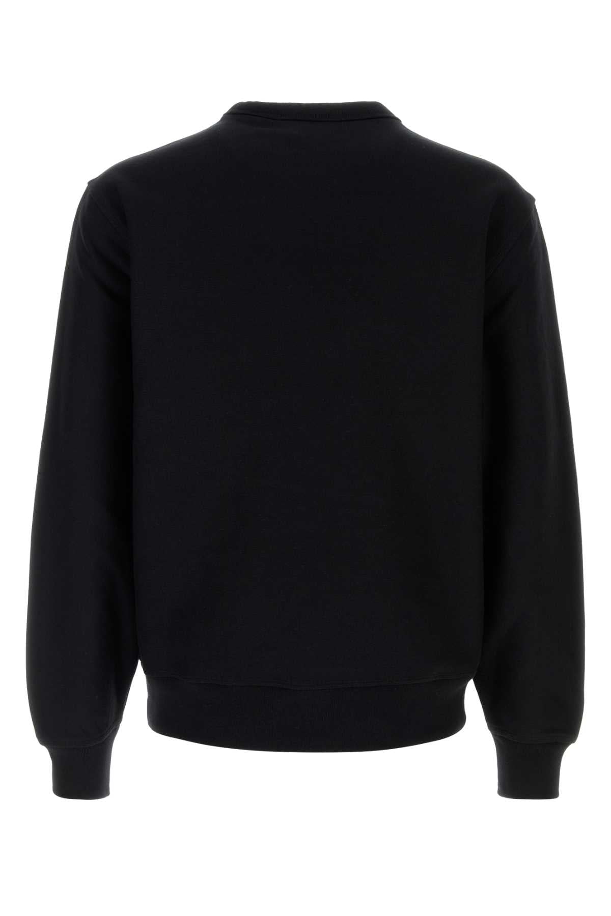 Black Cotton Blend Sweatshirt Coal Exterior: Polyester Felpe