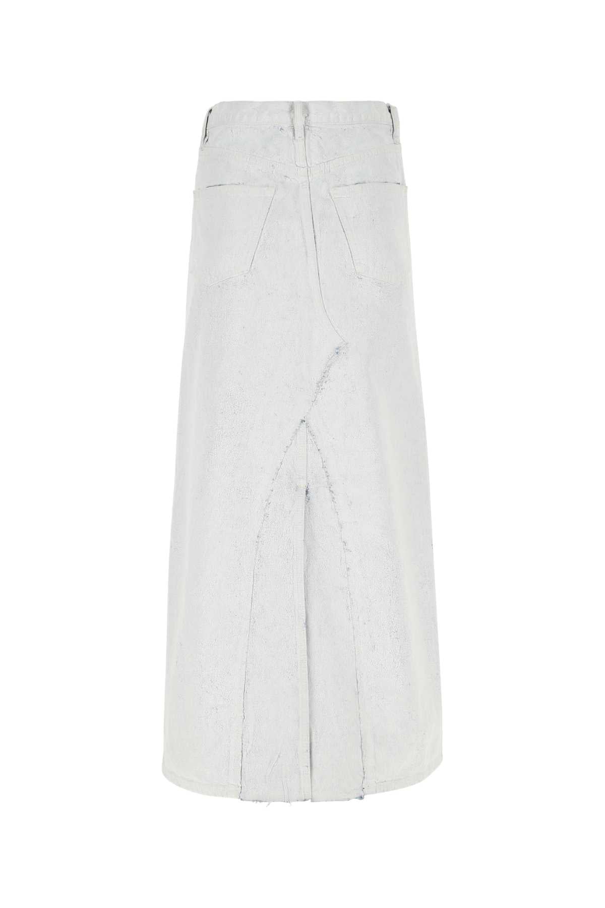 White Denim Skirt 967 Exterior: Cotton Gonne