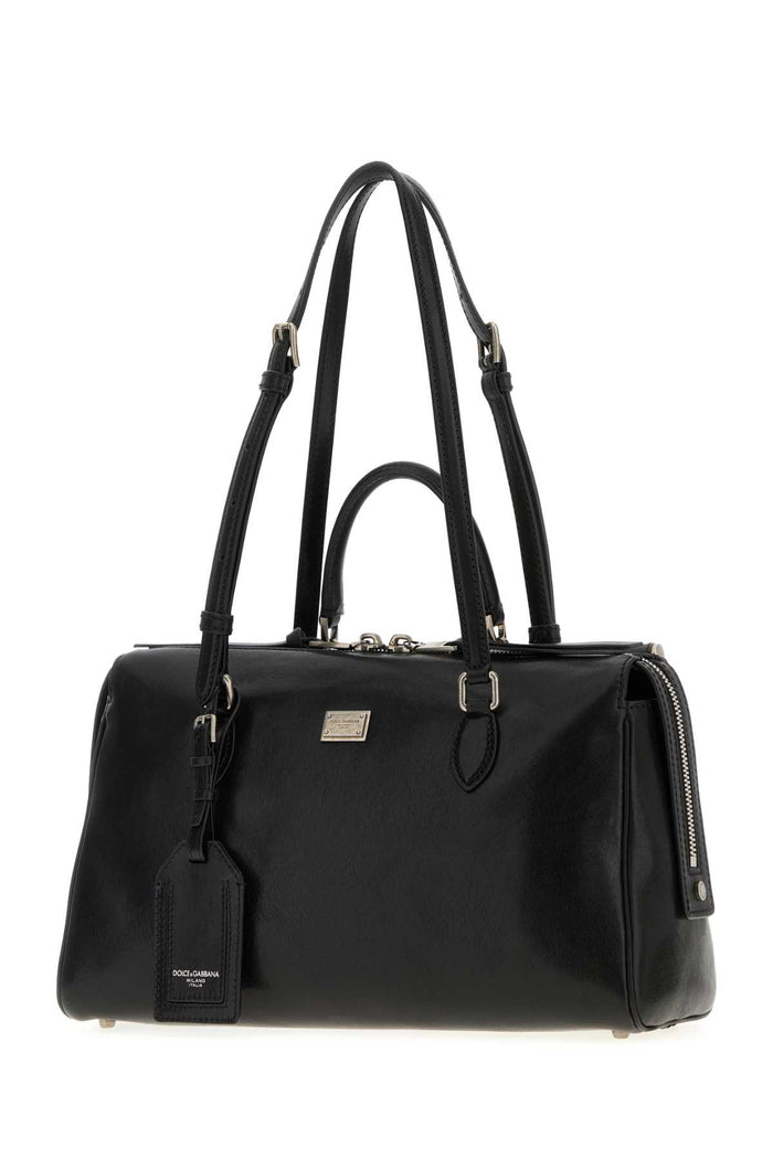 Black Leather Vittoria Handbag Nero Borse A Mano